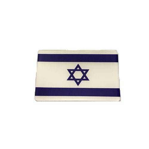 Adesivo Resinado da Bandeira de Israel 5x3 Cm