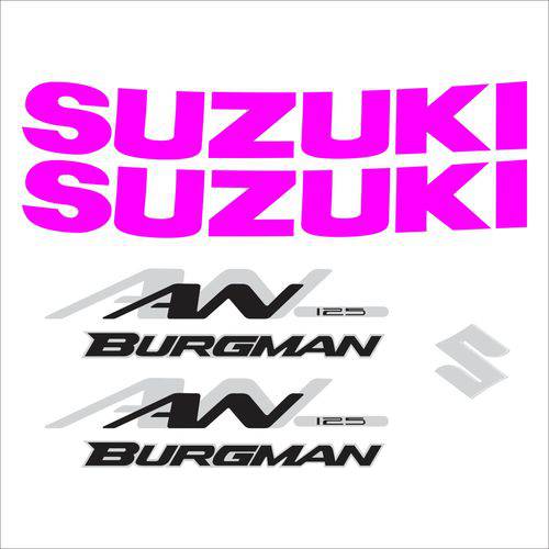 Adesivo Resinado Suzuki Burgman An125 Cromado Pink