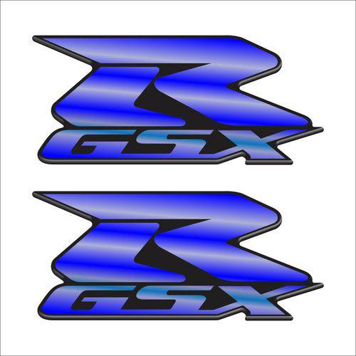 Adesivo Resinado Suzuki Gsxr Cromado Azul
