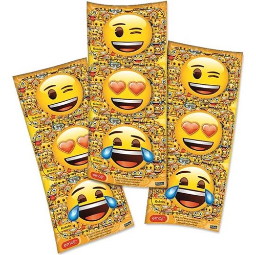 Adesivo Retangular 4 Cartelas - Emoji - Festcolor