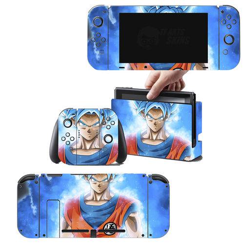Adesivo Skin Nintendo Switch Goku Super Sayajin Blue