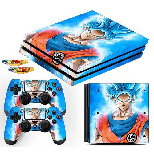 Adesivo Skin Playstation 4 Pro Goku Super Sayajin Blue