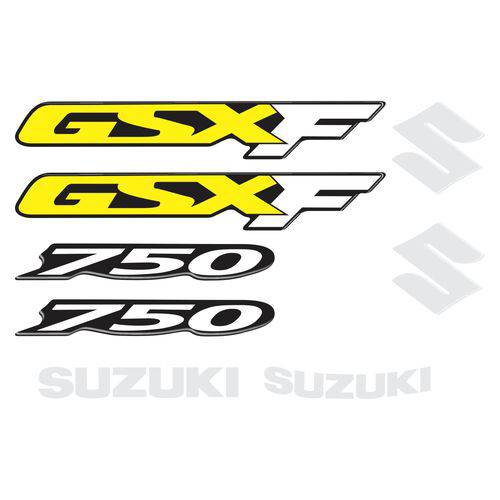 Adesivo Tanque Moto Suzuki Gsxf750 Resinado Amarelo