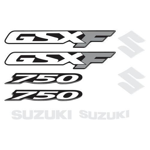 Adesivo Tanque Moto Suzuki Gsxf750 Resinado Branco