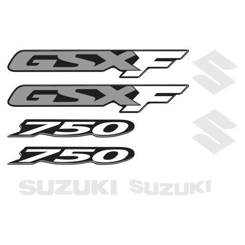 Adesivo Tanque Moto Suzuki Gsxf750 Resinado Cinza