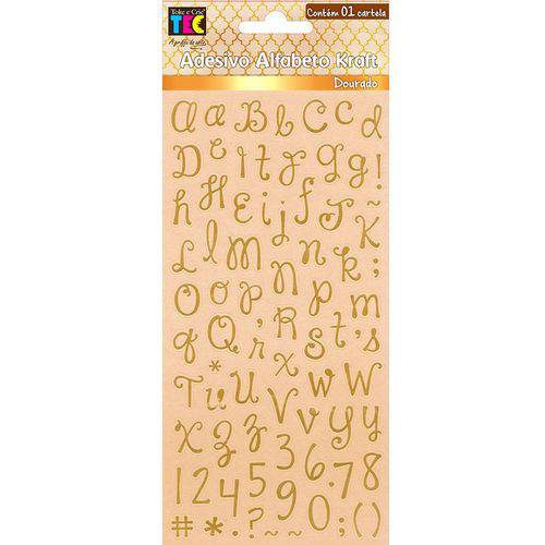 Adesivos Alfabeto Kraft Dourado Escrito à Mão Minúsculo Toke e Crie - 17876 - AD1809