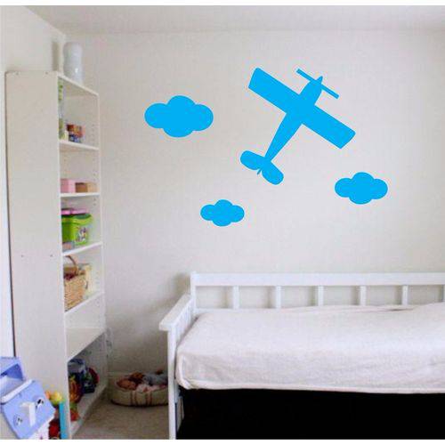 Adesivos Avião + Nuvens Infantil Decoração Quarto Decoração