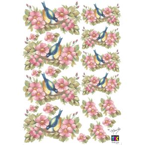 Adesivos Decorativos Flores e Pássaros Ref.21045-TDM26 Toke e Crie