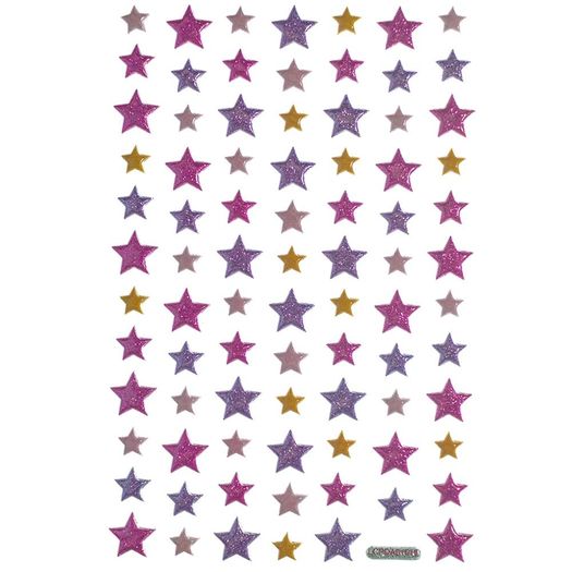 Adesivos Mini Puffy com Glitter Estrelas 17809 Toke e Crie