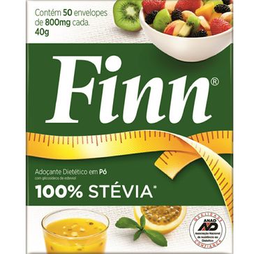 Adoçante 100 % Stevia Finn 50 Envelopes