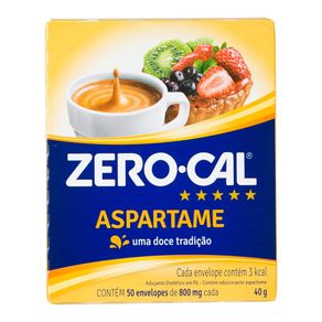 Adoçante Aspartame Zero Cal Envelope com 50 Unidades