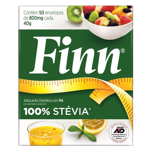Adoçante em Pó Finn Stévia 50 Envelopes