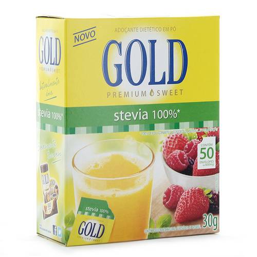 Adoçante em Pó Gold Stevia 100 com 50 Envelopes