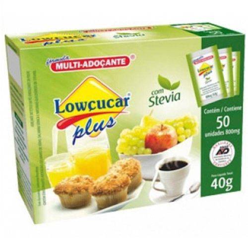 Adoçante em Pó Stevia Plus - Lowçucar 50 Sachês