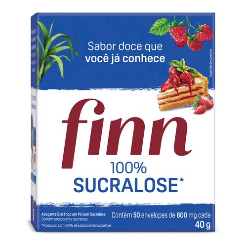 Adoçante em Pó Sucralose Finn - 50 Envelopes