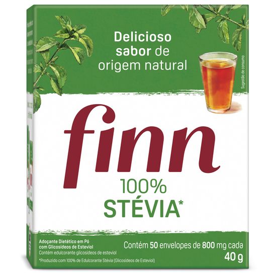 Adoçante Finn Stevia 100% com 50 Envelopes