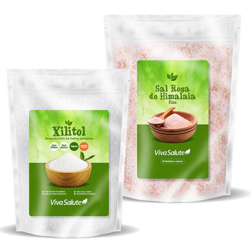 Adoçante Xilitol - 300 G + Sal Rosa do Himalaia Fino - 500 G