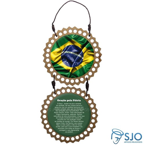 Adorno de Porta Redondo - Bandeira do Brasil | SJO Artigos Religiosos