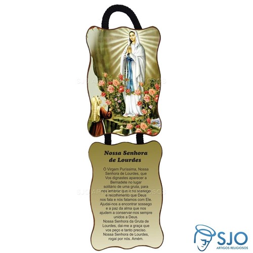 Adorno de Porta Retangular - Nossa Senhora de Lourdes | SJO Artigos Religiosos