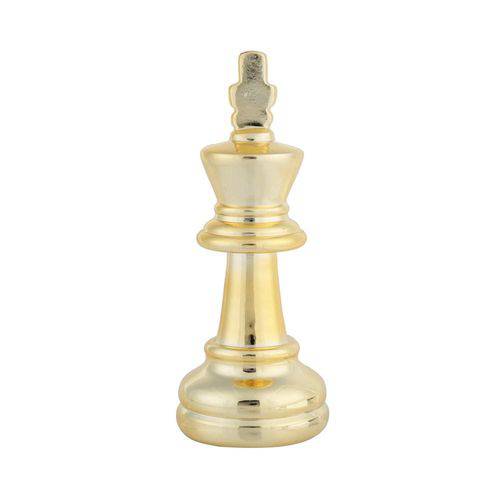 Adorno Decorativo Chess King Dourado