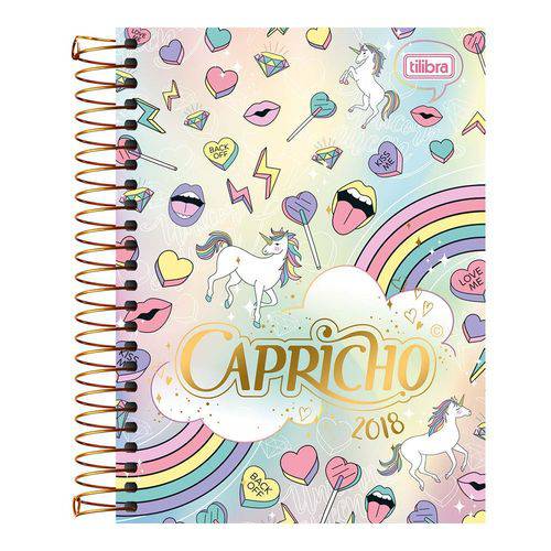 Agenda 2018 Capricho M4 Espiral Rainbow Tilibra