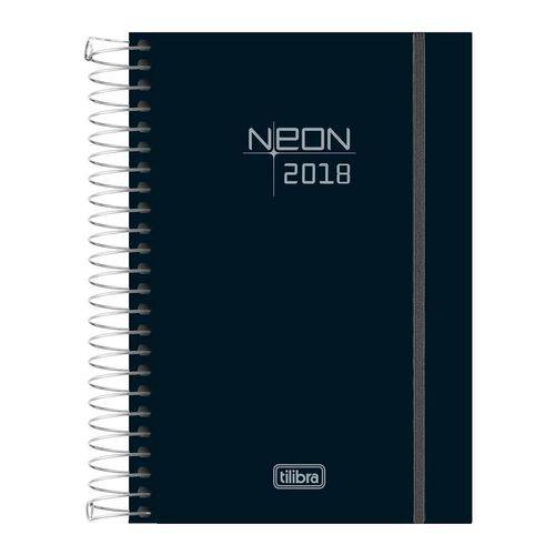 Agenda 2018 Neon M4 Preta Espiral Tilibra