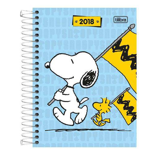 Agenda 2018 Snoopy M4 Espiral Azul Tilibra