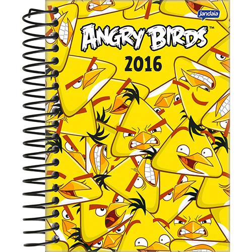 Agenda Diária Angry Birds Amarelo Jandaia 352 Páginas Capa Dura - 12 Meses