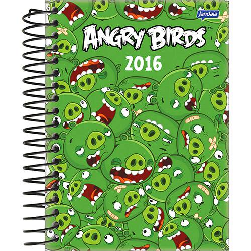 Agenda Diária Angry Birds Verde Jandaia 352 Páginas Capa Dura - 12 Meses