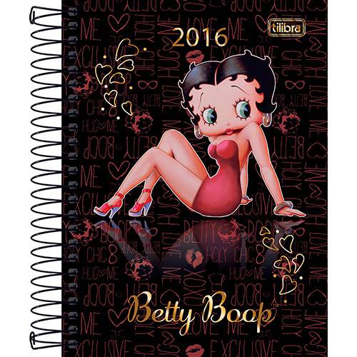 Agenda Diária Betty Boop Vestido Vermelho 2016 - Tilibra