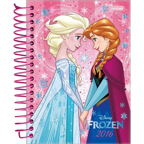 Agenda Diária Frozen Elsa e Anna de Mãos Dadas Jandaia 352 Páginas Capa Dura - 12 Meses