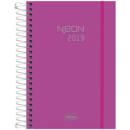 Agenda Espiral M4 2019 Neon Pink 176 Fls (16,4x11,7cm) - Tilibra