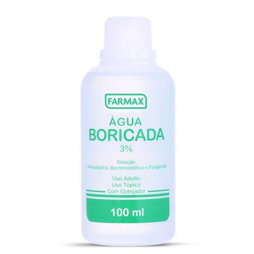 Água Boricada 3% Farmax com Gotejador 100ml