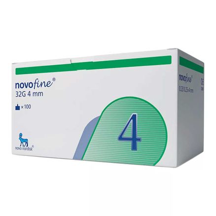 Agulha Descartável Novofine 32G 4mm para Caneta de Insulina 100 Unidades