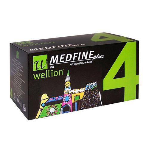 Agulha P/ Caneta Insulina Wellion Medfine Plus 32G 4mm C/100