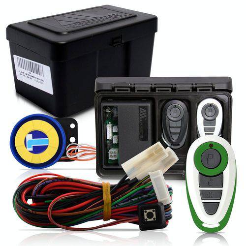 Alarme Automotivo Universal Microcontrol com Bloqueador Antifurto + Capa Controle Branco e Verde