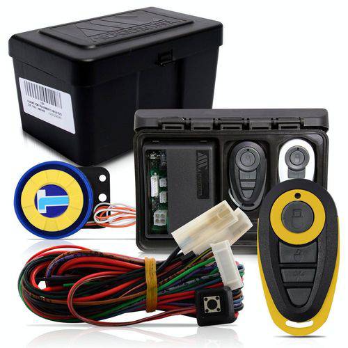 Alarme Automotivo Universal Microcontrol com Bloqueador Antifurto + Capa Controle Preto e Amarelo