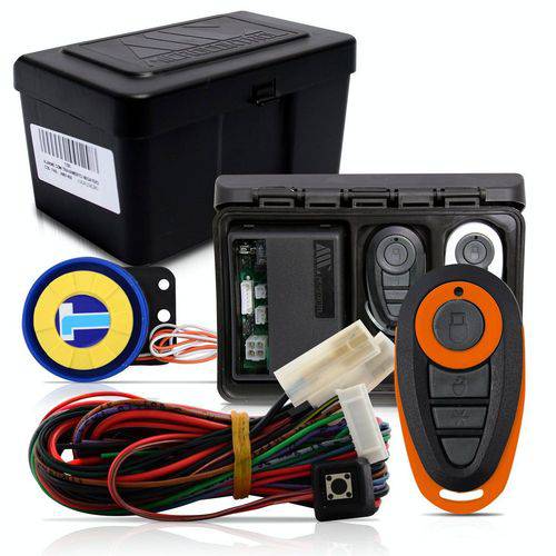 Alarme Automotivo Universal Microcontrol com Bloqueador Antifurto + Capa Controle Preto e Laranja