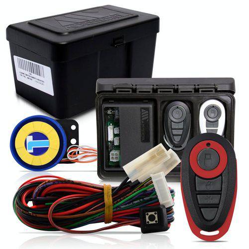 Alarme Automotivo Universal Microcontrol com Bloqueador Antifurto + Capa Controle Preto e Vermelho