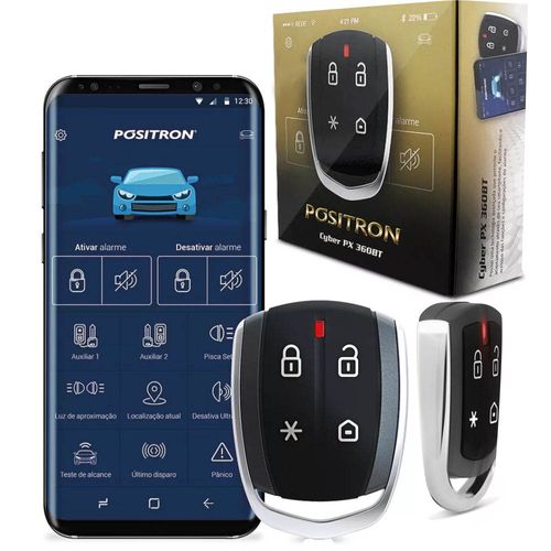 Alarme para Carros Cyber PX360 BT com Controle Remoto de Presença Bluetooth