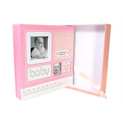 Álbum Baby Rosa com Visor para 200 Fotos