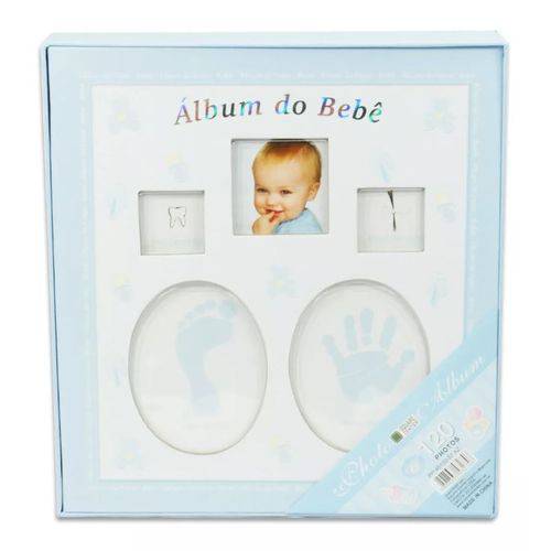 Álbum Bebê com Caixa 60 Fotos 15x21 Azul