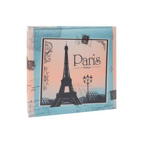 Álbum Cetim Retrô Paris Azul com Rosa 200 Fotos 10x15