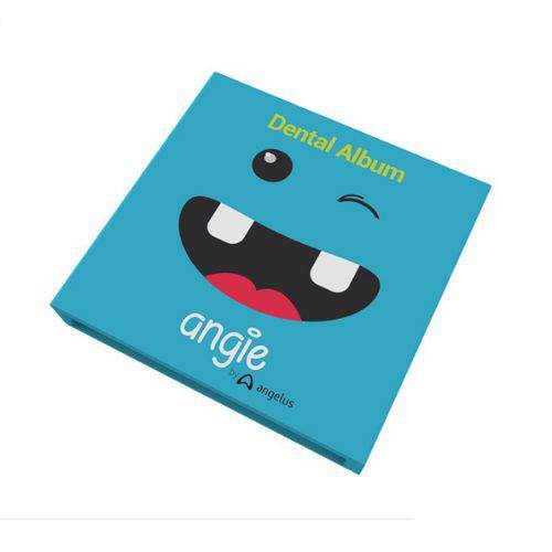 Album e Estojo Porta Dente de Leite - Album Dental - Azul- Angie By Angelus