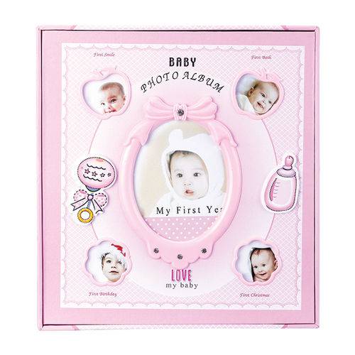 Álbum Menina Baby para Chá de Bebê P 120 Fotos 10x15 Cm