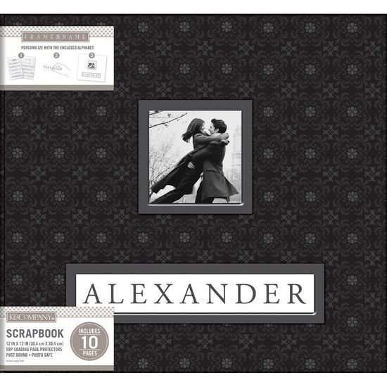 Álbum para Scrapbook K&C WER248 Black Alexander 30,5x30,5 Preto