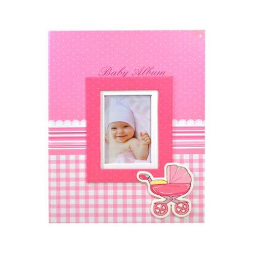 Album Plastificado Plastico Baby Rosa P/ 200 Fotos 10x15 Cm