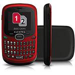 Alcatel OT255 Vermelho - GSM C/ Leitor de Dois Chips, Teclado Qwerty , Rádio FM, Viva-Voz e Fone