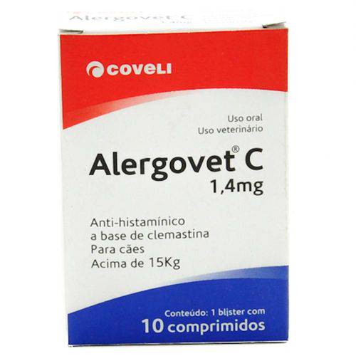 Alergovet C 1,4mg - Caixa com 10 Compr