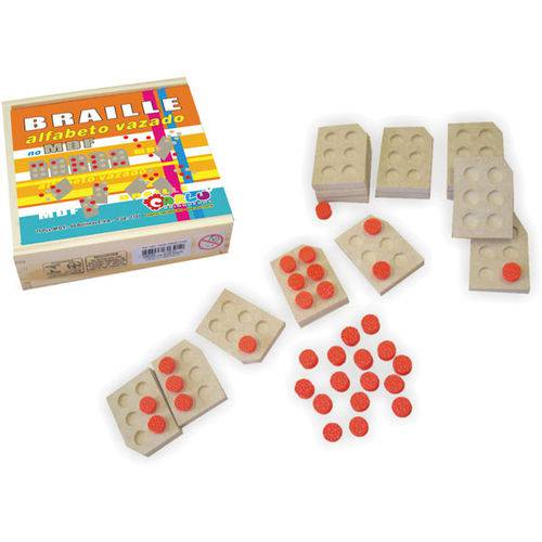 Alfabeto/numeração Braille Vazados 15 Peças Carlu